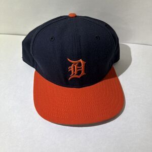 DETROIT TIGERS VINTAGE NEW ERA PRO MODEL SNAP-BACK BASEBALL HAT CAP ORANGE
